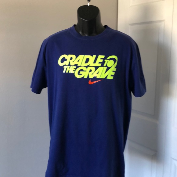 NIKE BLUE | CRADLE TO THE GRAVE | MENS T-SHIRT/ L - Picture 1 of 9